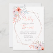 Roos goudlijst waterverf floral kaart (Voorkant)