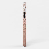 Roos goudluipdruk glitter hoesje (Achterkant/rechts)