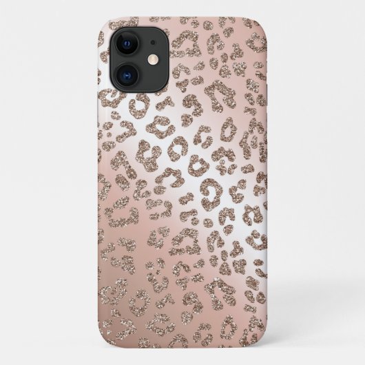 Roos goudluipdruk glitter hoesje (Achterkant)