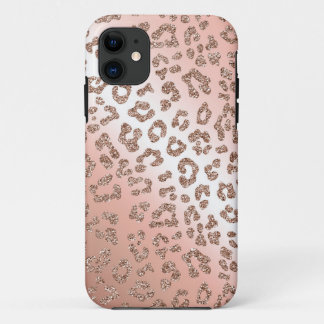 Roos goudluipdruk glitter hoesje