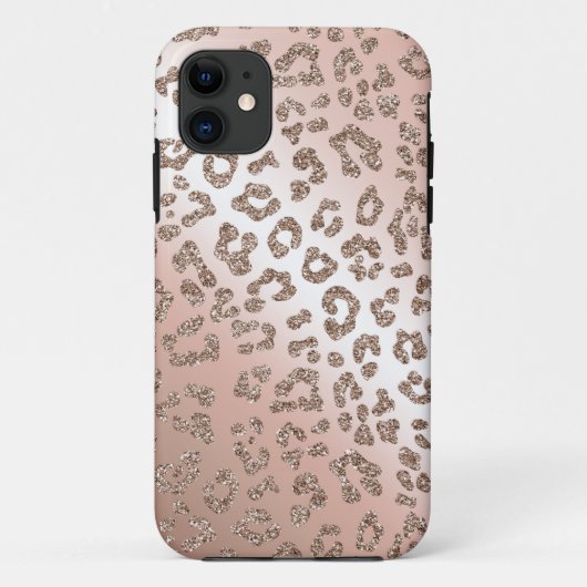Roos goudluipdruk glitter hoesje (Achterkant)