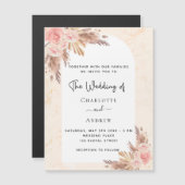 Roos goudluxe bruinkoolvis magnetische uitnodiging (Voorkant / Achterkant)