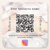 Roos goudmagermarmer kartonnen onderzetters (Voorkant)