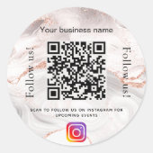 Roos goudmagermarmer ronde sticker (Voorkant)