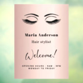 Roos goudmake-up artiest openingstijden welkom raamsticker (Vel 3)