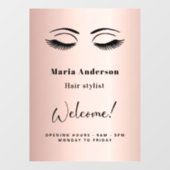 Roos goudmake-up artiest openingstijden welkom raamsticker (Vel)