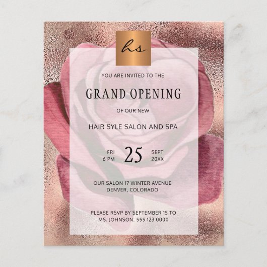 Roos goudmakelaardij - Grote openingsuitnodiging (Voorkant)