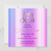 Roos goudmakreel baby uitnodiging (Voorkant)