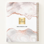 Roos goudmakreel logo monogram elegante handel notitieboek (Achterkant)