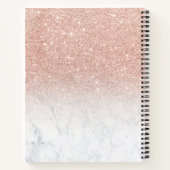 Roos goudmakreel roze witte marmer notitieboek (Achterkant)