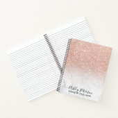 Roos goudmakreel roze witte marmer notitieboek (Binnen)