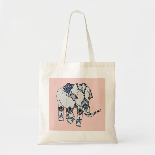 Roos goudmakreel tote bag (Voorkant)