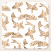 Roos goudmakreel witte achtergrond kartonnen onderzetters (Voorkant)