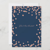Roos goudmarine Glitter Confetti Kaart (Achterkant)
