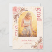 Roos goudmarmer afstuderen aankondiging (Voorkant)