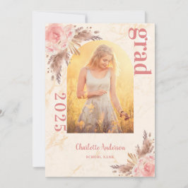 Roos goudmarmer afstuderen aankondiging