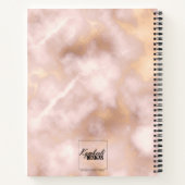  Roos goudmarmer-bruiloft Notitieboek (Achterkant)