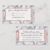 Roos goudmarmer driehoek Geometrisch Afsprakenkaartje (Voorkant / Achterkant)