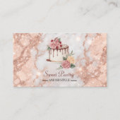 roos goudmarmer Elegant gebak Visitekaartje (Voorkant)