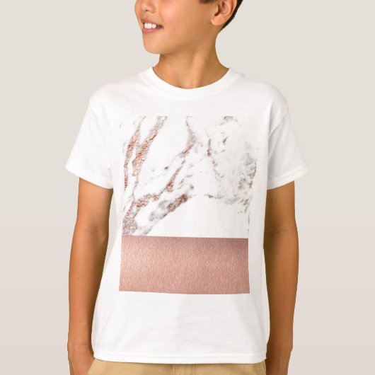 Roos goudmarmer en folie t-shirt (Voorkant)