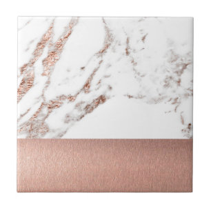 Roos goudmarmer en folie tegeltje