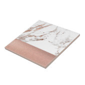 Roos goudmarmer en folie tegeltje (Zijkant)