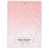 Roos-goudmarmer en roze glitter ombre klembord (Achterkant)