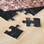 Roos goudmarmer geometrisch legpuzzel (Zijkant)