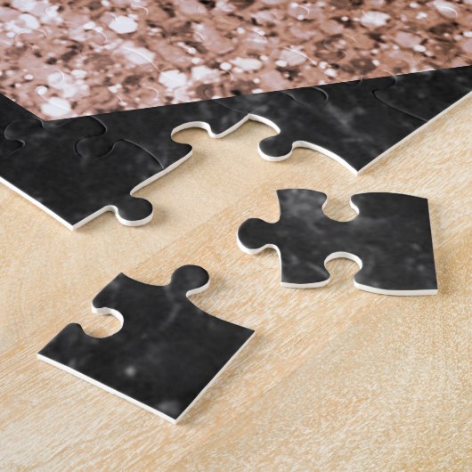 Roos goudmarmer geometrisch legpuzzel (Zijkant)