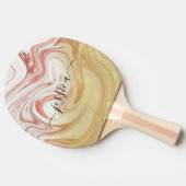 Roos goudmarmer girale scriptnaam tafeltennisbatje (Zijkant)