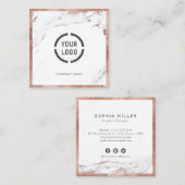 Roos goudmarmer, logo vierkante visitekaartje (Voorkant / Achterkant)