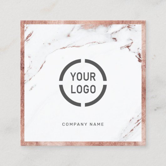 Roos goudmarmer, logo vierkante visitekaartje (Voorkant)