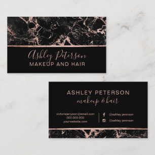 Roos goudmarmer, make-up typografie visitekaartje