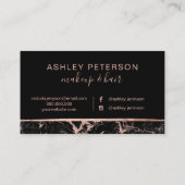 Roos goudmarmer, make-up typografie visitekaartje (Achterkant)