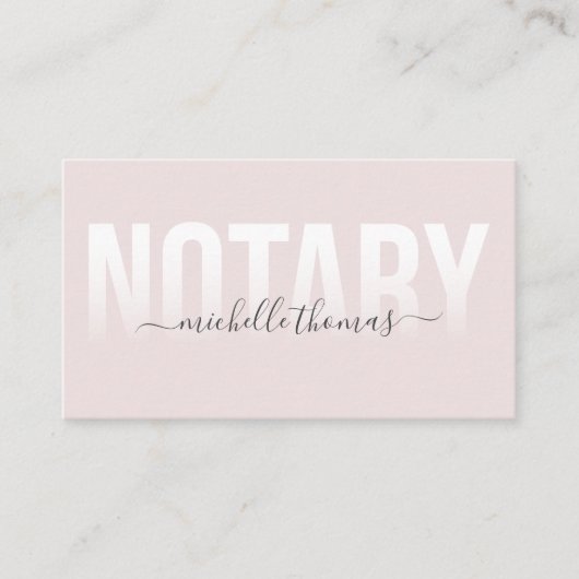 Roos goudmarmer met notarisondertekening visitekaartje (Voorkant)