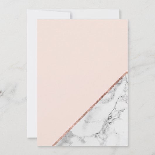 Roos goudmarmer met roze knipperlicht, met als eni save the date (Achterkant)