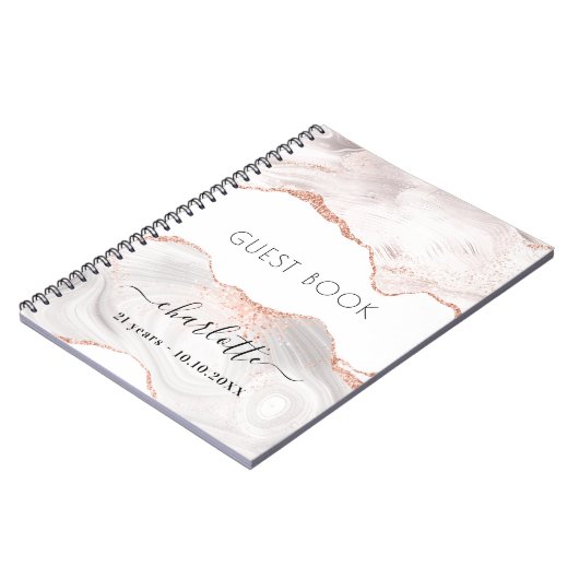 Roos goudmarmer notitieboek (Linkerzijde)