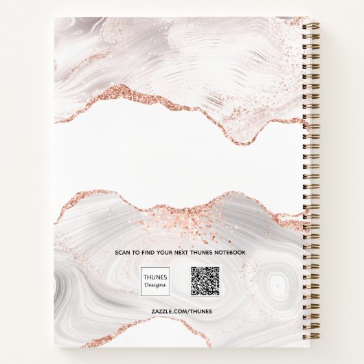 Roos goudmarmer notitieboek (Achterkant)