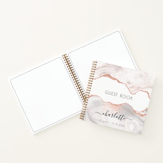 Roos goudmarmer notitieboek (Binnen)
