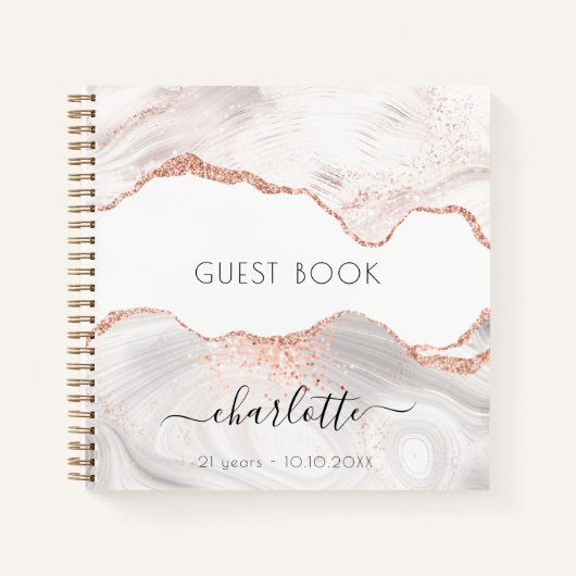 Roos goudmarmer notitieboek (Voorkant)