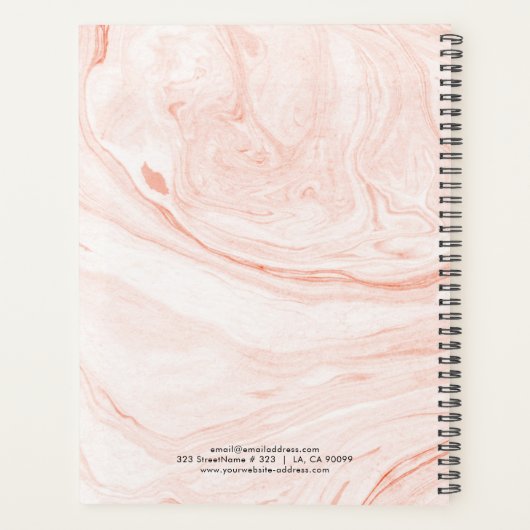 Roos-goudmarmer Planner (Achterkant)