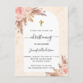 Roos goudmarmer uitnodiging briefkaart (Voorkant)