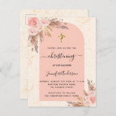 Roos goudmarmer uitnodiging briefkaart (Voorkant / Achterkant)