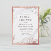 Roos goudmarmer vrijgezellenfeest kaart (Staand voorkant)