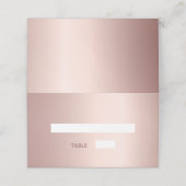 Roos goudmetaal elegante bruiloft plaatskaartje (Buitenkant ongevouwen)