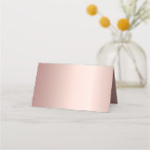 Roos goudmetaal elegante bruiloft plaatskaartje (Achterkant)