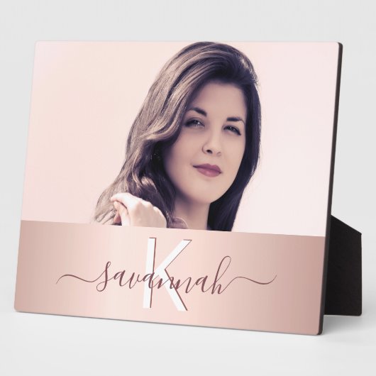 Roos goudmonogram, foto fotoplaat (Zijkant)