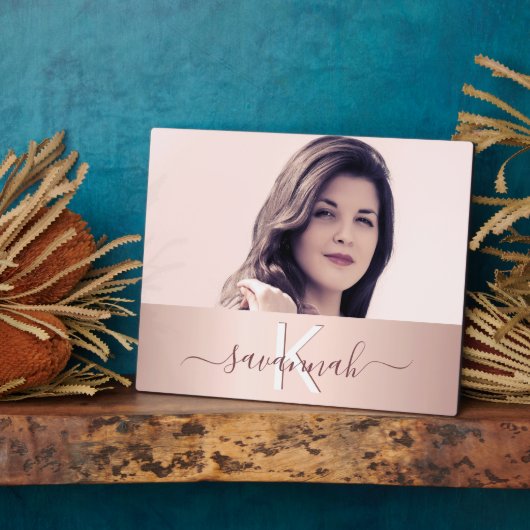 Roos goudmonogram, foto fotoplaat (Zijkant)