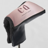 Roos goudmonogram initiaal douanenaam luxe golfheadcover (3/4 voorkant)
