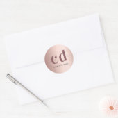 Roos goudmonogram initiaal naam chic ronde sticker (Envelop)